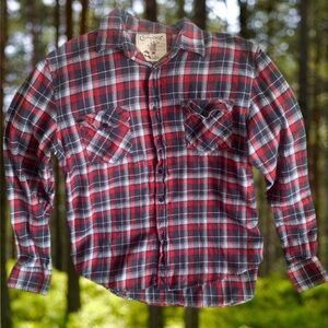 Pre Owned Men's Coastal Long Sleeve Button Up Shirt Sz XL Vintage Plaid Classic